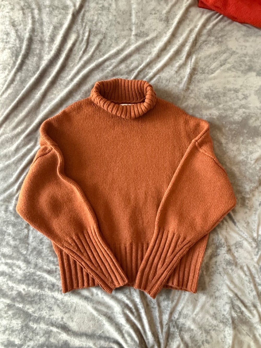 Banana Republic Chunky Knit Turtleneck Sweater – Rust Orange